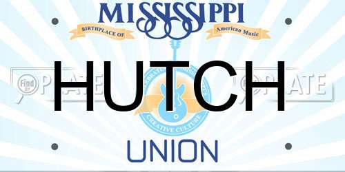HUTCH Mississippi License Plate