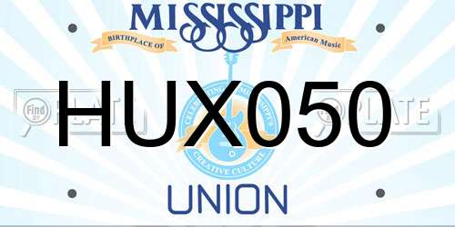 HUX050 Mississippi License Plate
