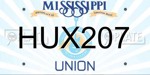 HUX207 Mississippi License Plate