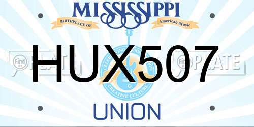 HUX507 Mississippi License Plate