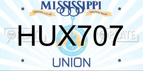 HUX707 Mississippi License Plate