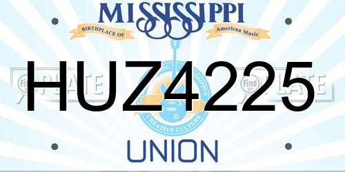 HUZ4225 Mississippi License Plate