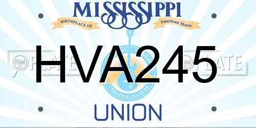 HVA245 Mississippi License Plate