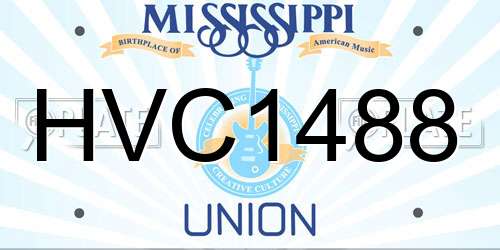 HVC1488 Mississippi License Plate