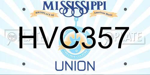 HVC357 Mississippi License Plate