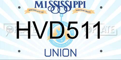 HVD511 Mississippi License Plate