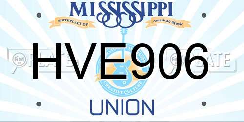 HVE906 Mississippi License Plate