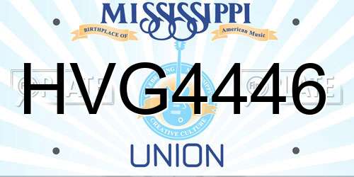 HVG4446 Mississippi License Plate