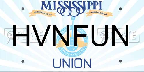 HVNFUN Mississippi License Plate