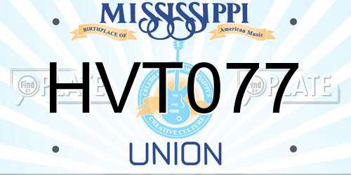 HVT077 Mississippi License Plate