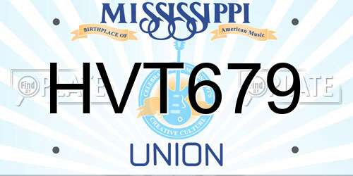 HVT679 Mississippi License Plate