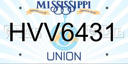 HVV6431 Mississippi License Plate