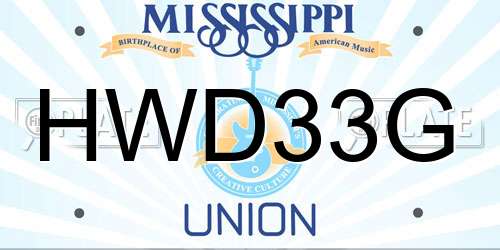 HWD33G Mississippi License Plate