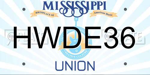 HWDE36 Mississippi License Plate