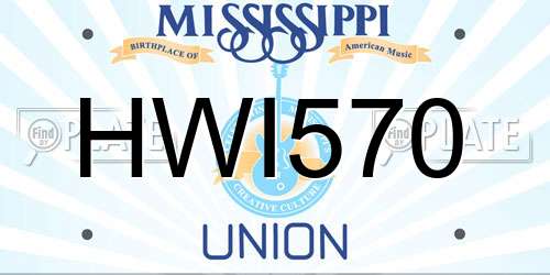 HWI570 Mississippi License Plate