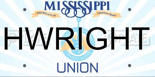 HWRIGHT Mississippi License Plate