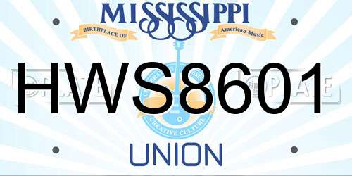 HWS8601 Mississippi License Plate