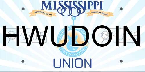 HWUDOIN Mississippi License Plate