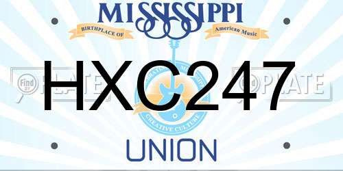 HXC247 Mississippi License Plate