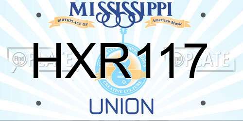 HXR117 Mississippi License Plate
