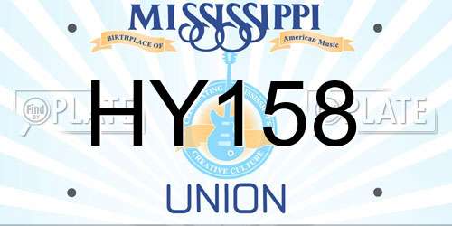 HY158 Mississippi License Plate