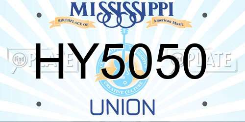 HY5050 Mississippi License Plate