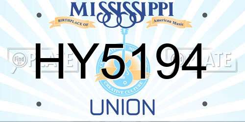 HY5194 Mississippi License Plate