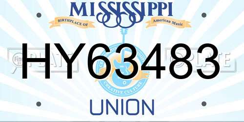 HY63483 Mississippi License Plate