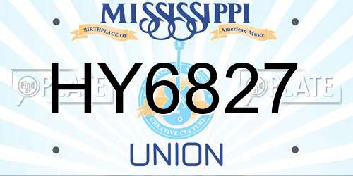 HY6827 Mississippi License Plate