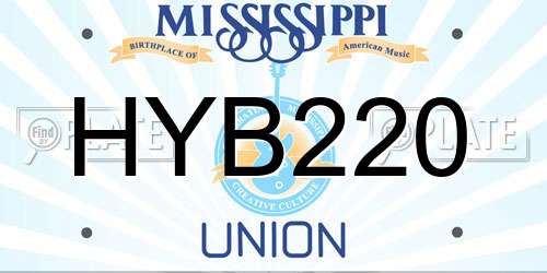 HYB220 Mississippi License Plate