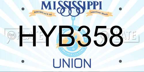 HYB358 Mississippi License Plate