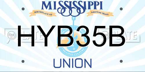 HYB35B Mississippi License Plate