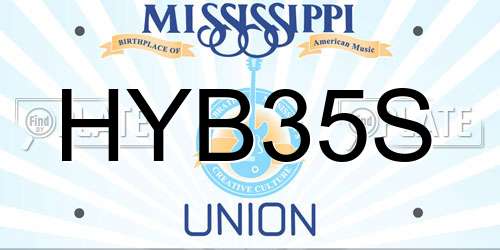 HYB35S Mississippi License Plate