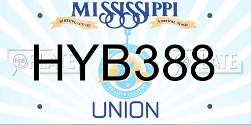 HYB388 Mississippi License Plate