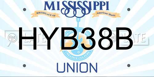 HYB38B Mississippi License Plate