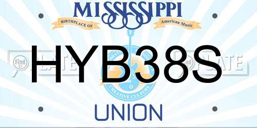 HYB38S Mississippi License Plate