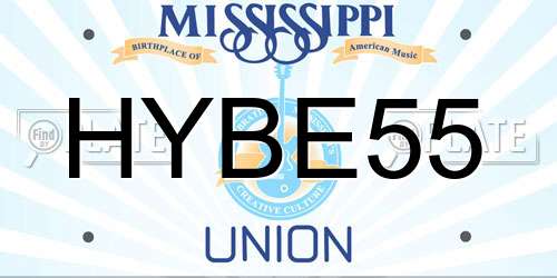 HYBE55 Mississippi License Plate