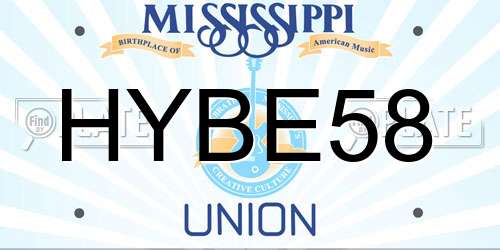 HYBE58 Mississippi License Plate