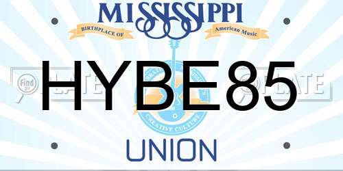 HYBE85 Mississippi License Plate
