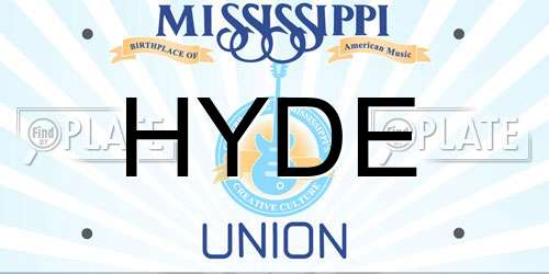 HYDE Mississippi License Plate