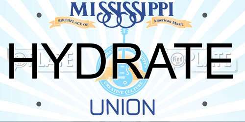 HYDRATE Mississippi License Plate