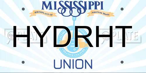 HYDRHT Mississippi License Plate