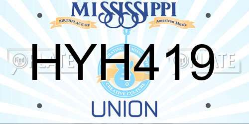 HYH419 Mississippi License Plate