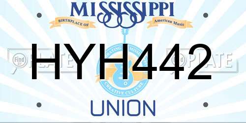 HYH442 Mississippi License Plate