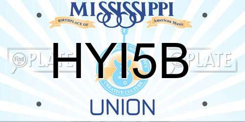 HYI5B Mississippi License Plate