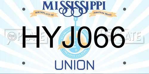 HYJ066 Mississippi License Plate