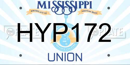HYP172 Mississippi License Plate