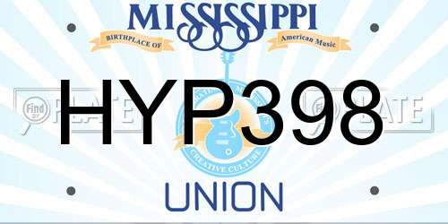 HYP398 Mississippi License Plate