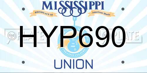 HYP690 Mississippi License Plate