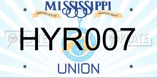 HYR007 Mississippi License Plate